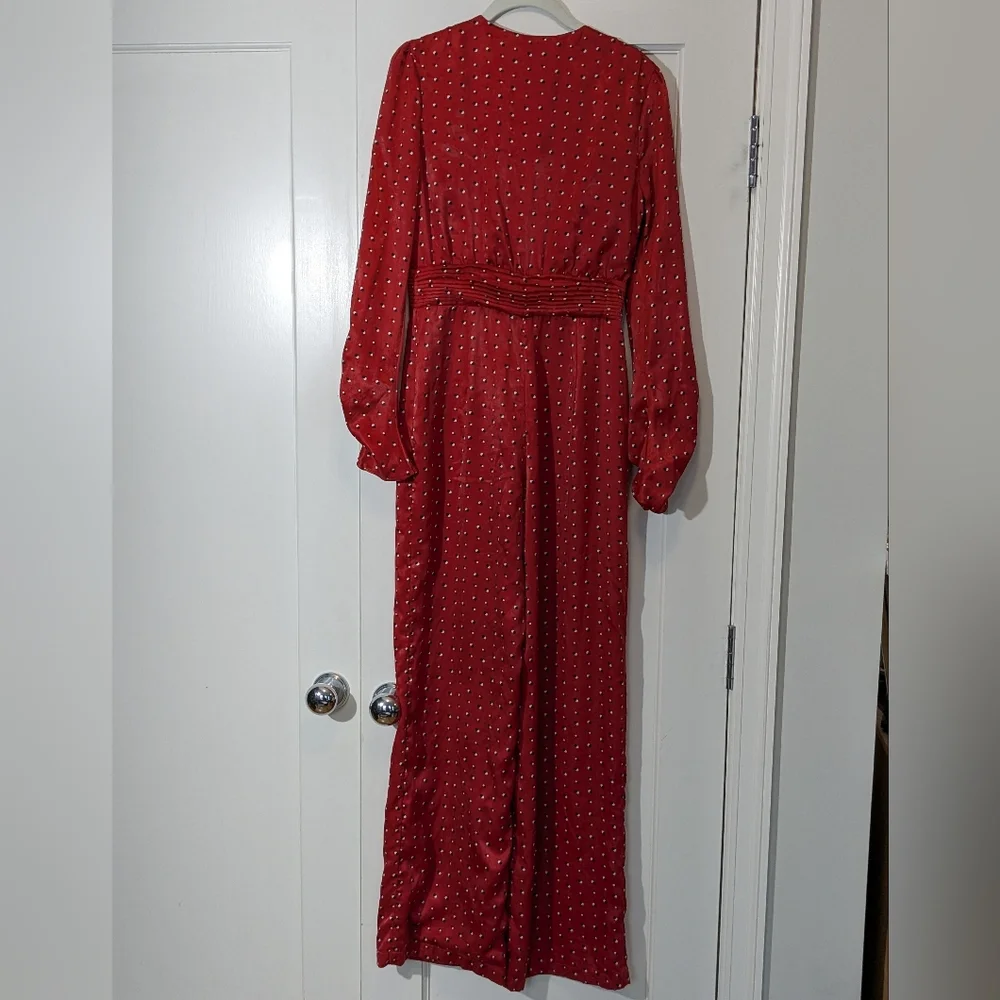 NWT House Of Harlow 1960 Dotted Jumpsuit Red Sz S - Picture 5 of 15